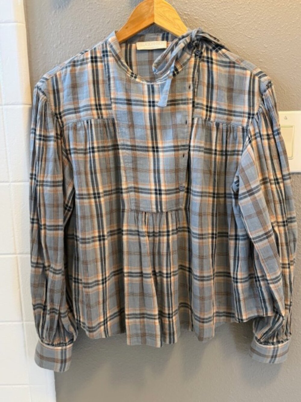 Ulla Johnson Clarke plaid blouse - size 6